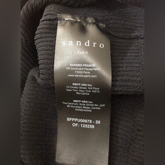 SANDRO CECIL BLACK SCALLOPED TRIM CARDIGAN - Picture 15 of 16